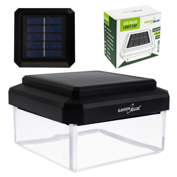 GREENBLUE LAMPA SOLARNA LED NA SŁUPEK. 100X100MM, DASZEK KOPERTOWY, 3200K GB128 WW