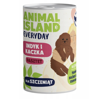 ANIMAL ISLAND Everyday indyk i kaczka dla szczeniąt puszka 400g