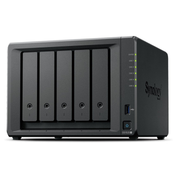 NAS Synology DS1525+, Tower, 5x 2.5"/3.5" SATA + 2x M.2 2280 NVMe SSD, AMD Ryzen V1500B, 8GB DDR4 (max.32GB), 2x 2.5GbE RJ-45, 2x USB 3.2, adapter 120