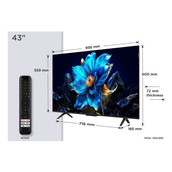 Telewizor TCL 43P79K QLED 43'' 4K Ultra HD Google TV Dolby Vision DVB-T2 Metaliczny