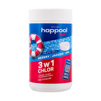 Acrylmed 1kg Multichlor 200g do długotrwałej dezynfekcji wody w basenie - tabletki