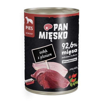 Pan Mięsko Indyk z jeleniem karma mokra dla psa 400g