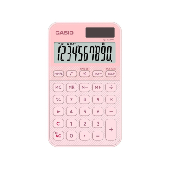 CASIO Kalkulator SL-310YC-LP Zasilanie bateryjno-słoneczne, Kolor Różowy.