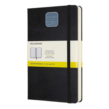MOLESKINE Notes Classic L (13x21cm) w kratkę, twarda oprawa, 400 stron, czarny