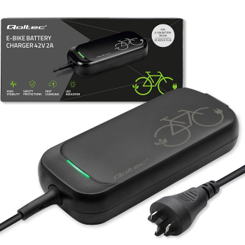 Qoltec Szybka Ładowarka Pro do roweru Bosch 36V | 42V | 2A | Bosch plug | wodoodporna +kabel zasilający