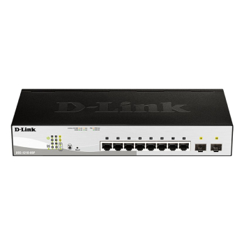 D-Link DGS-1210-08P Zarządzany L2 Gigabit Ethernet (10/100/1000) Obsługa PoE Czarny