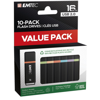 Emtec USB2.0 K100 16GB P10 10-pack color box retail