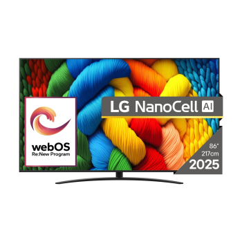 Telewizor LG NanoCell 86NANO81A3A 86'' 4K Ultra HD WebOS Dolby Digital DVB-T2 Czarny