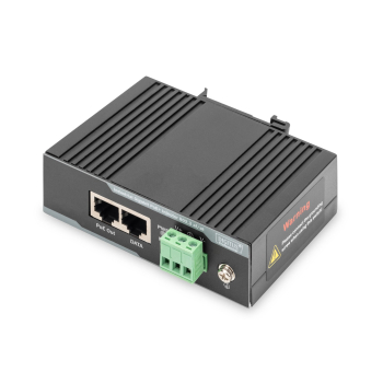 Zasilacz PoE+ przemysłowy. Gigabit, 802.3 af/a