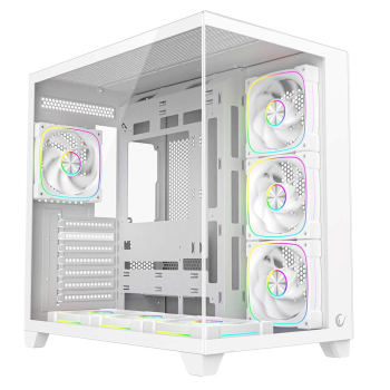 RAMPAGE OBUDOWA PC ZE SZKŁEM HARTOWANYM SEALITE 7X WENTYLATOR ARGB PWM WHITE