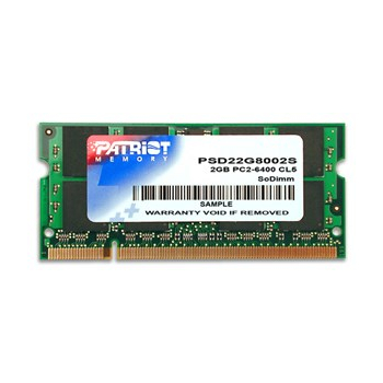 Pamięć Patriot Memory Signature PSD22G8002S (DDR2 SO-DIMM; 1 x 2 GB; 800 MHz; CL6)