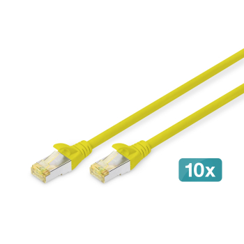 DIGITUS CAT 6A S/FTP Patchkabel, 10 StĂĽck, 2m, gelb