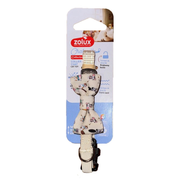 ZOLUX Obroża dla kota z muszką CHATOUILLE beżowa