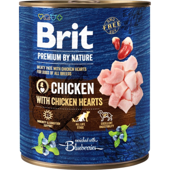 BRIT Premium by Nature Chicken with hearts - mokra karma dla psa - 800 g