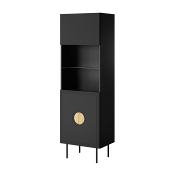 Witryna PALAZZO 60x42x190 czarny + dąb craft