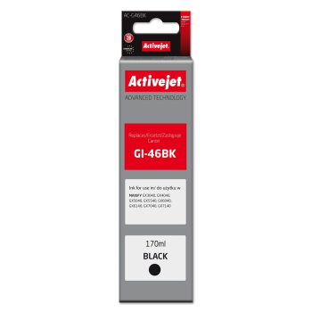 Activejet AC-G46BK Buteleczka z tuszem z atramentem (zamiennik Canon GI-46BK; Supreme; 170 ml; czarny)