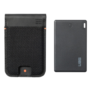 UAG Metropolis Wallet - portfel z podstawką w zestawie z kartą lokalizującą (Apple Find My i Google Find Hub), kompatybilny z MagSafe (kevlar black)