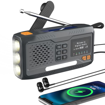 Extralink BT-4000 | Radio awaryjne Bluetooth solarne z korbką dynamo i latarką SOS | Powerbank 4000mAh