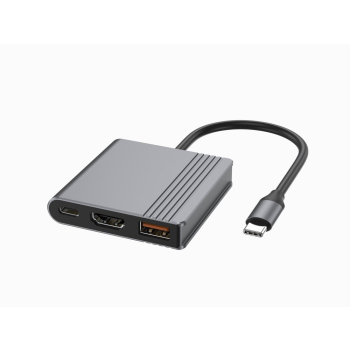 GEMBIRD MULTI ADAPTER (PORT USB + HDMI + WIDEO USB-C) GWIEZDNA SZAROŚĆ