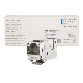 METZ CONNECT E-DAT modul Keystone Cat.6A Jack 180?, 12er VPE
