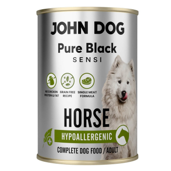 JOHN DOG PURE BLACK SENSI HYPOALLERGENIC KONINA mokra karma dla psa 400g