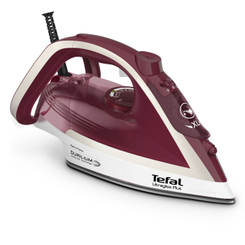 Tefal Ultimate Pure FV6810 Żelazko parowe 2800 W Czerwony, Srebrny