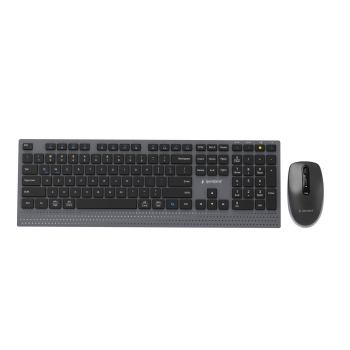 GEMBIRD BEZPRZEWODOWY ZESTAW KLAWIATURY + MYSZ DUAL MODE, 2.4 GHZ + BT, SLIM, UKŁAD US, KOLOR CZARNY