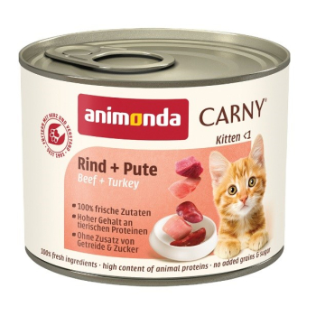 ANIMONDA Carny Kitten Wołowina Indyk - mokra karma dla kota - 200 g