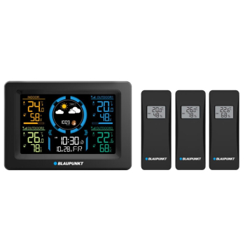 BLAUPUNKT Stacja pogodowa z 3 czujnikami z LCD WS40BK