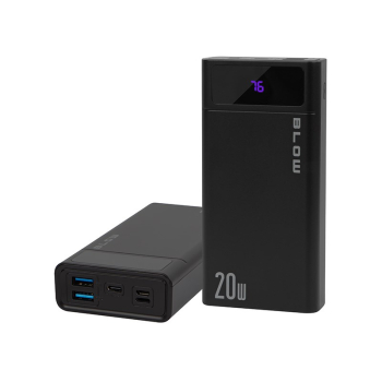BLOW POWER BANK 20000MAH QC+PD 20W + LIGHTNING CZARNY PB20E