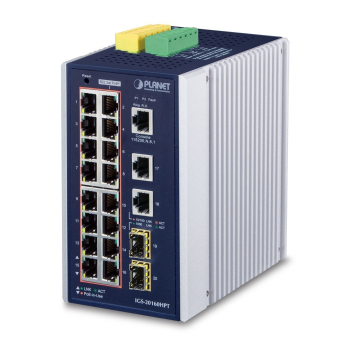 Switch PLANET IGS-20160HPT 16xPoE 2xSFP