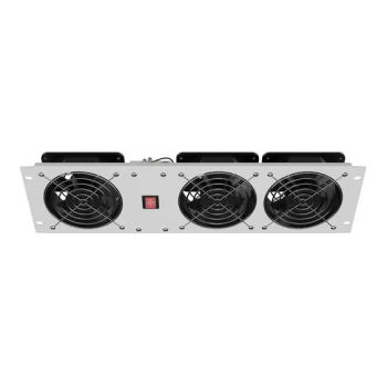 LANBERG PANEL WENTYLACYJNY PIONOWY 3U 19" DO SZAF RACK TRZY WENTYLATORY 230V SZARY