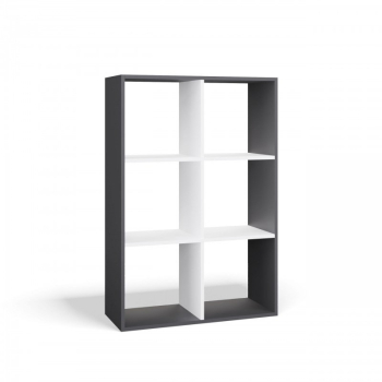 REGAŁ MALAX 2X3 ANTRACYT/BIEL