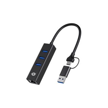 CONCEPTRONIC Adapter USB-C/-A3.0->3xUSB-A/GbE  5Gbs 0.18m sw