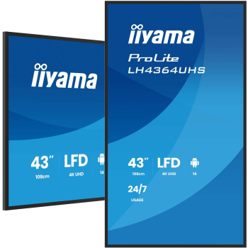 Płaski ekran iiyama LH4364UHS-B1AG 43 cale LCD UHD - 109,2 cm