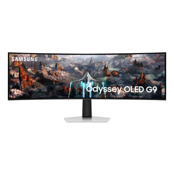 Samsung G93SC monitor komputerowy 124,5 cm (49") 5120 x 1440 px Dual QHD OLED Srebrny