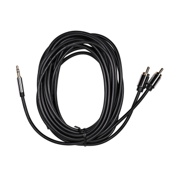 Kabel audio 3,5 mm męski na 2RCA męski 5m czarny