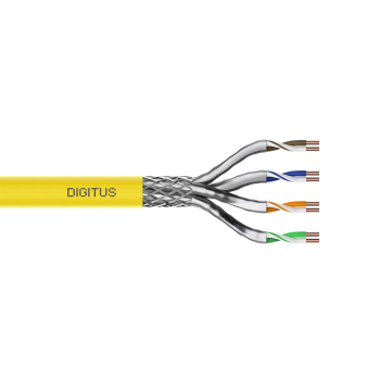 Digitus Kabel instalacyjny kat.7A, S/FTP, Dca-s1a d1 a1, AWG 22/1, LSOH, 1000m, żółty, szpula