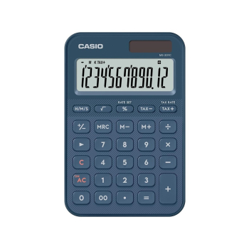CASIO Kalkulator MS-20YC-NY Zasilanie bateryjno-słoneczne, Kolor Niebieski
