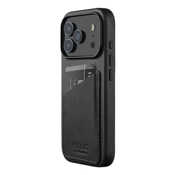 Mujjo Wallet Leather Case - etui skórzane do iPhone 17 Pro kompatybilne z MagSafe (black)