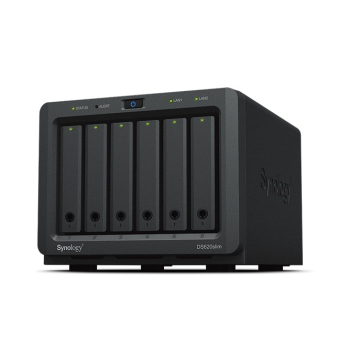 NAS Synology DS620slim; Tower; 6x (2.5" SATA HDD); Intel Celeron J3355; 2GB DDR3L (max. 6GB), 2x 1GbE RJ-45