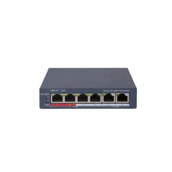 Hikvision DS-3E1106P-EI przełącznik sieciowy Zarządzany Fast Ethernet (10/100) Obsługa PoE Szary