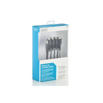 Adapter DIGITUS DA-70159 (USB M - 4x RS-232 M; 1,5m; kolor czarny)