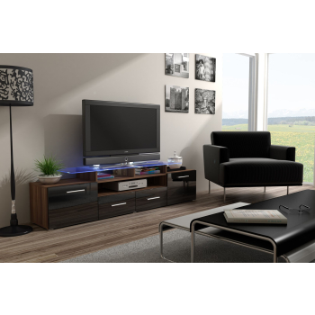 Szafka RTV EVORA 200 sliwa/czarny połysk