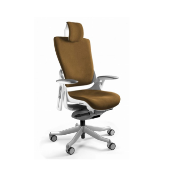Fotel biurowy Wau 2 BL408 tkanina khaki/biały