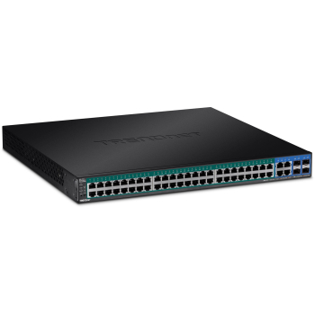 Trendnet TPE-5048WS przełącznik sieciowy Zarządzany Gigabit Ethernet (10/100/1000) Obsługa PoE 1U Czarny