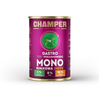 CHAMPER GASTRO MONOBIAŁKOWA indyk mokra karma dla psa 400g