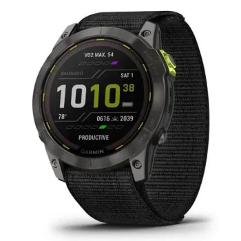 Zegarek sportowy Garmin Enduro 2 Solar 35mm Black Carbon Gray DLC Ti Ultrafit Band Szary