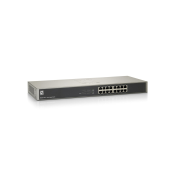 LevelOne GSW-1657 łącza sieciowe Nie zarządzany Gigabit Ethernet (10/100/1000) Czarny, Szary