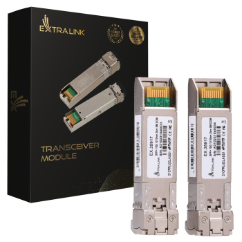 Extralink SFP+ 10G 2-pack | Moduł SFP+ | 10Gbps, LC/UPC, 1310nm, 2km, single mode, DOM (EX.35917) moduł przekaźników sieciowych